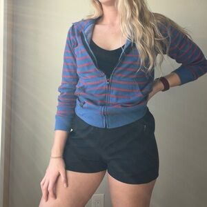 Quiksilver Blue and Red Striped Pullover